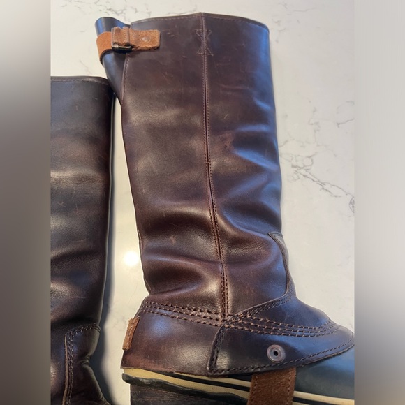 Sorel Slimpack Tall Boots nutmeg brown leather upper equestrian size 6 US - Picture 4 of 10
